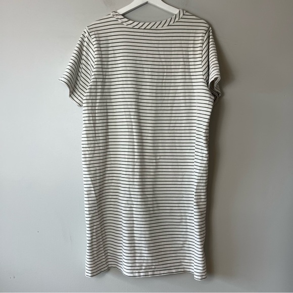 Buffalo David Bitton Midi Green and Cream Striped T-Shirt Dress XL - Picture 2 of 7